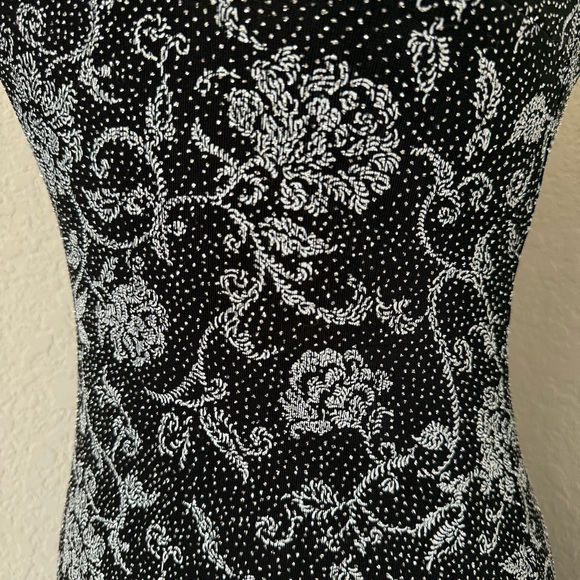 Vtg Y2K Hourglass Floral Beaded Halter Midi Dress Size M Whimsigoth Fairy Grunge - Picture 2 of 6